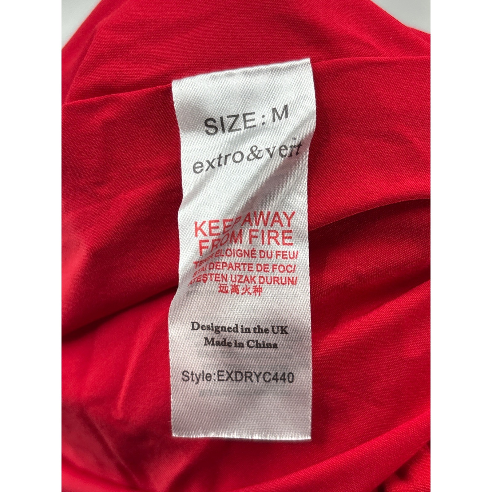 Extro&Vert Red Gathered Ruched Bubble Hem Mini Dress Size M