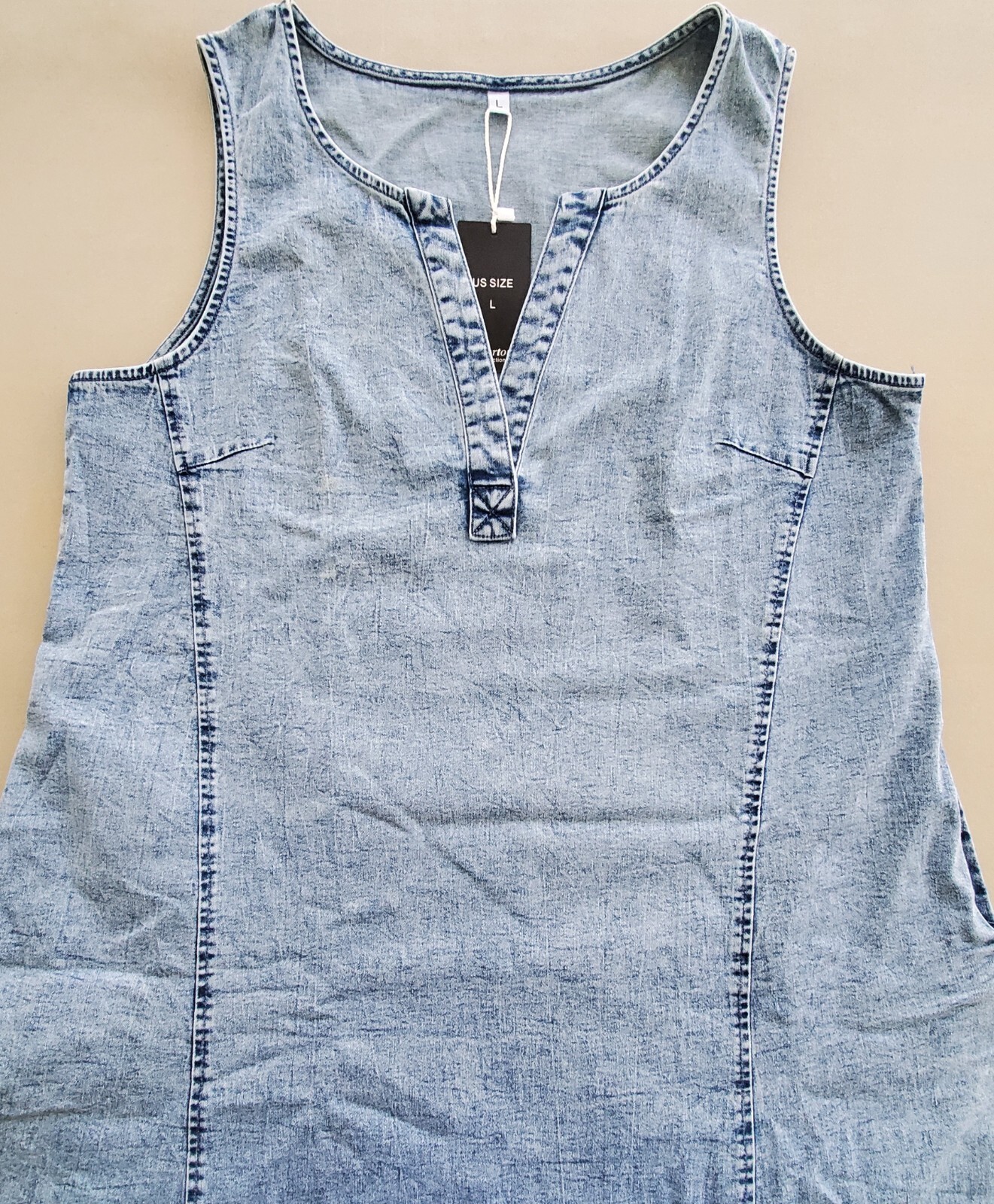 Women Casual Sleeveless Denim Midi Dress A Line Dress Mid Long Tank Dress Jean