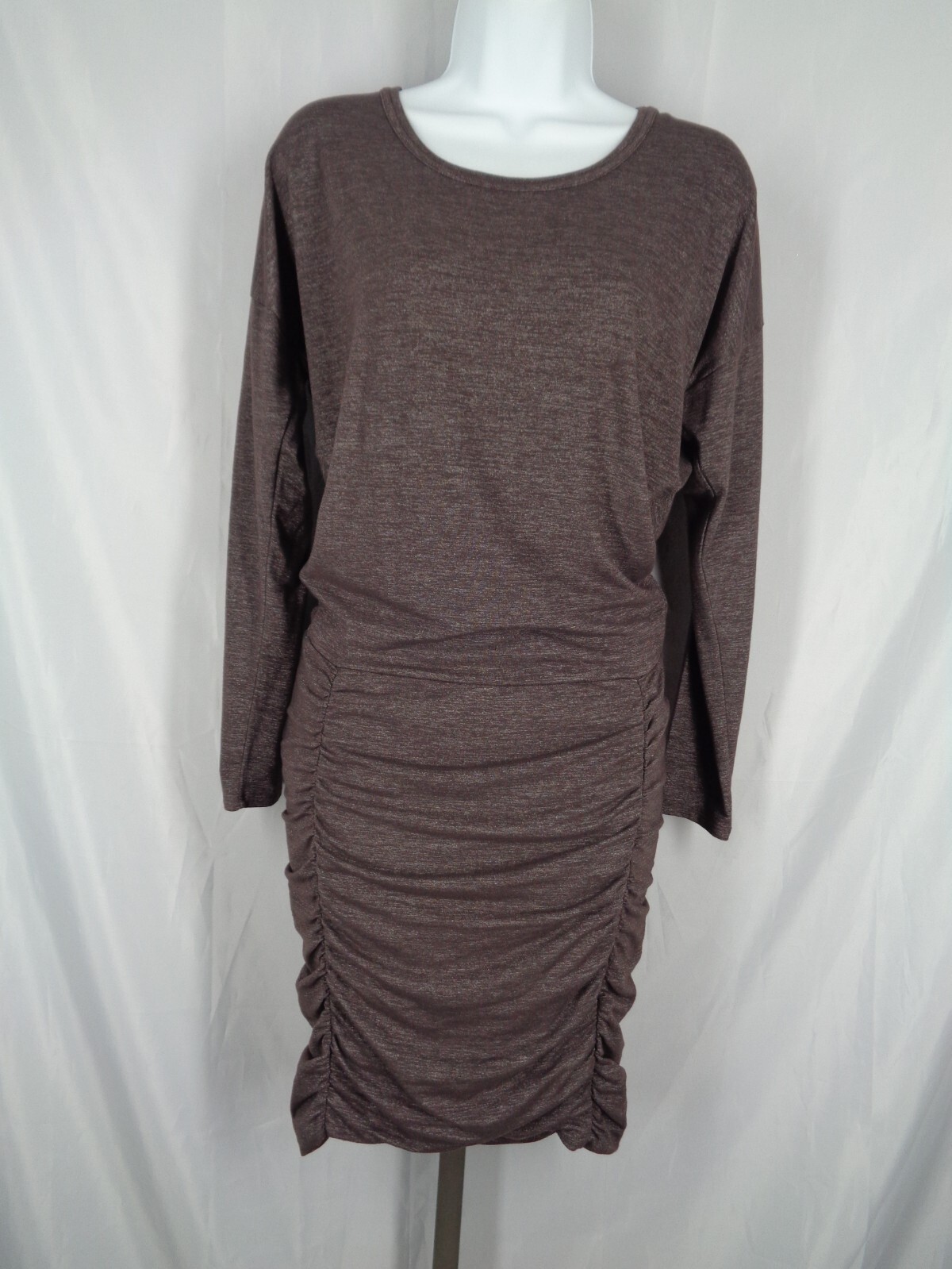 Athleta Heathered Tulip Ruched Long Sleeve Dress Size XS