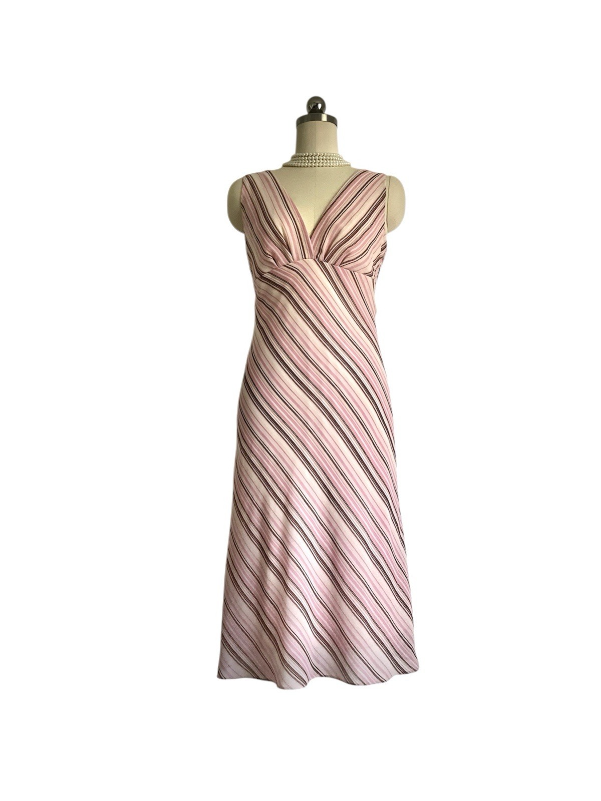 Striped Sundress A-Line TEEZE Women’s SZ S Pink Summer Dress 70s Inspired