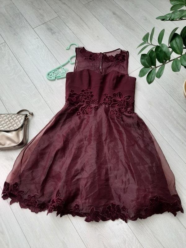 Women Karen Millen Dress Burgundy Polyester 38 / M