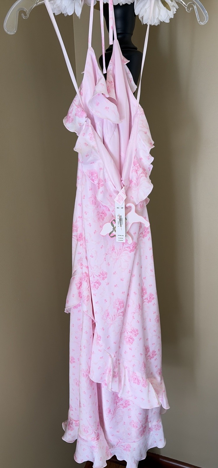 VS PINK x LoveShackFancy HalterMidi Dress Sz XS $129