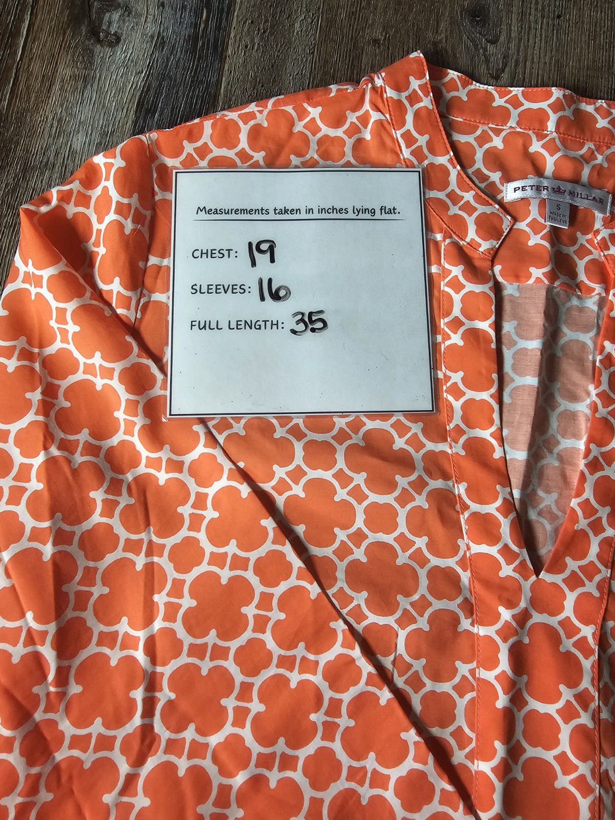 Peter Millar Longsleeve Dress Drawstring Pockets S Orange & White