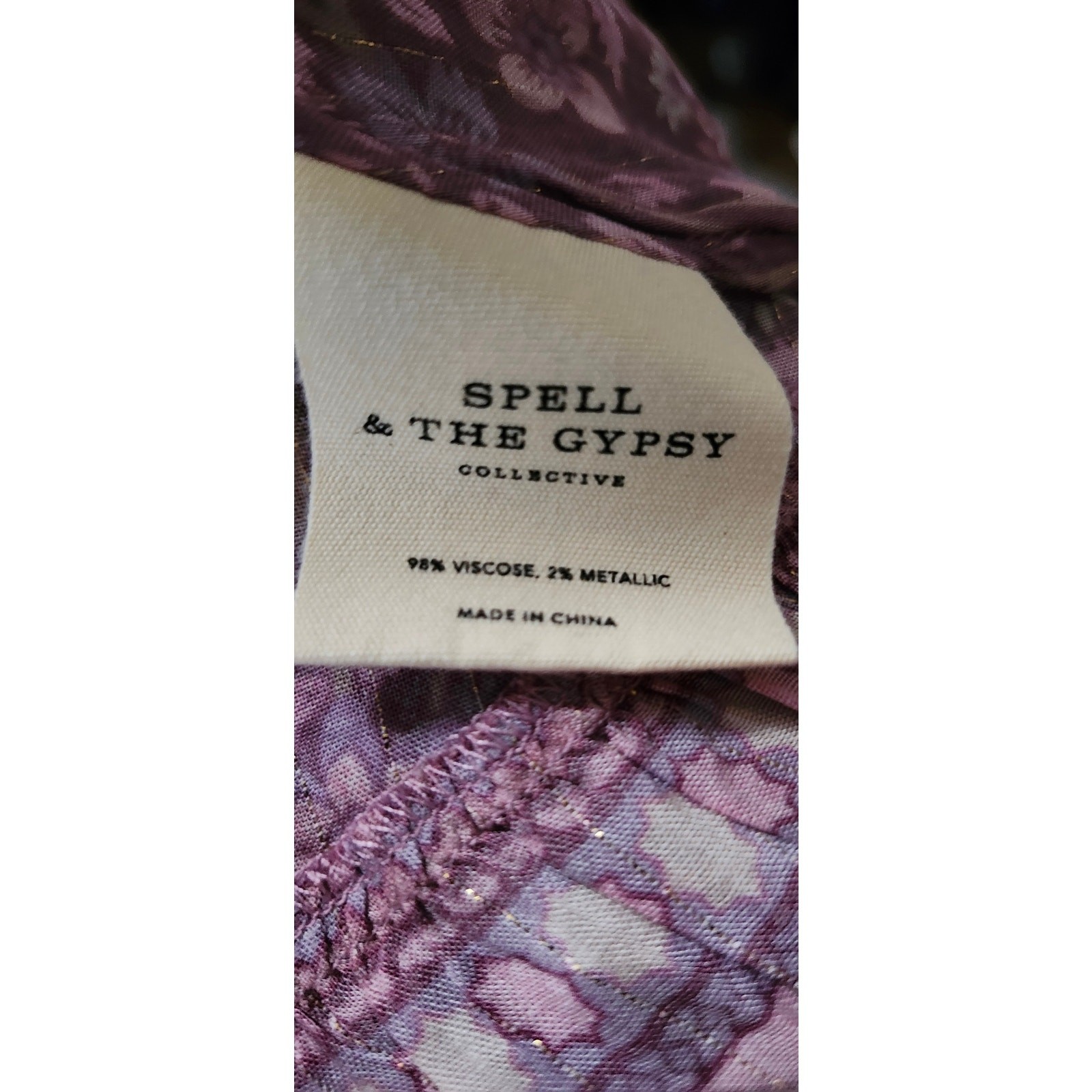 Spell & The Gypsy Dahlia Ra-Ra Mini Dress Mulberry Size Small Boho Floral Ruffle