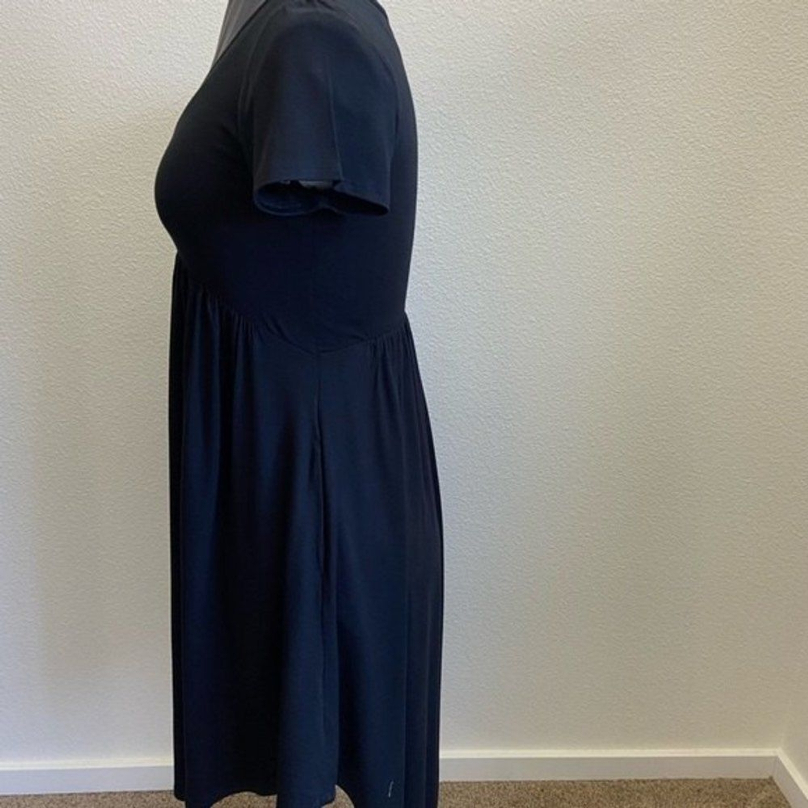Basic USA Tunic T-Shirt Dress Casual Cap Sleeve Hi-Low Stretch Knit S,M, Dress