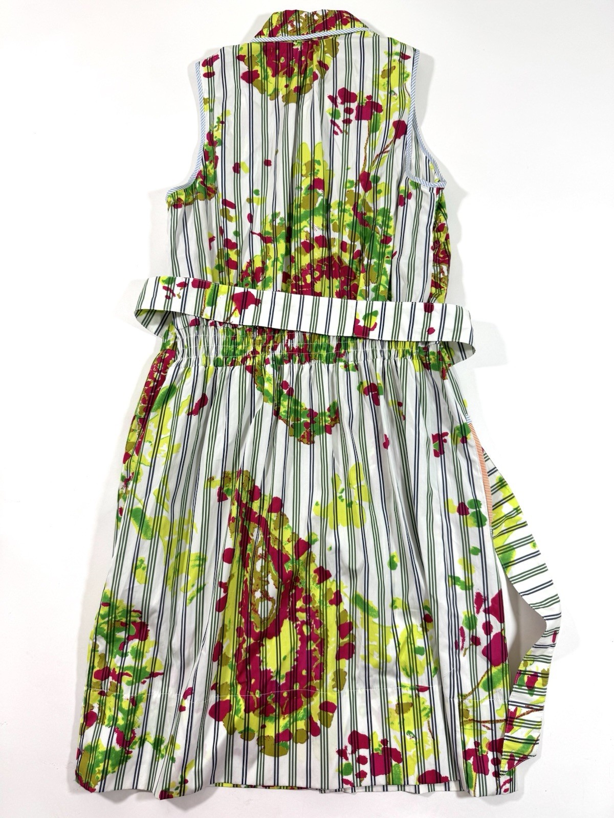 Robert Graham Button Front Dress Collared Size Large Striped Paisley