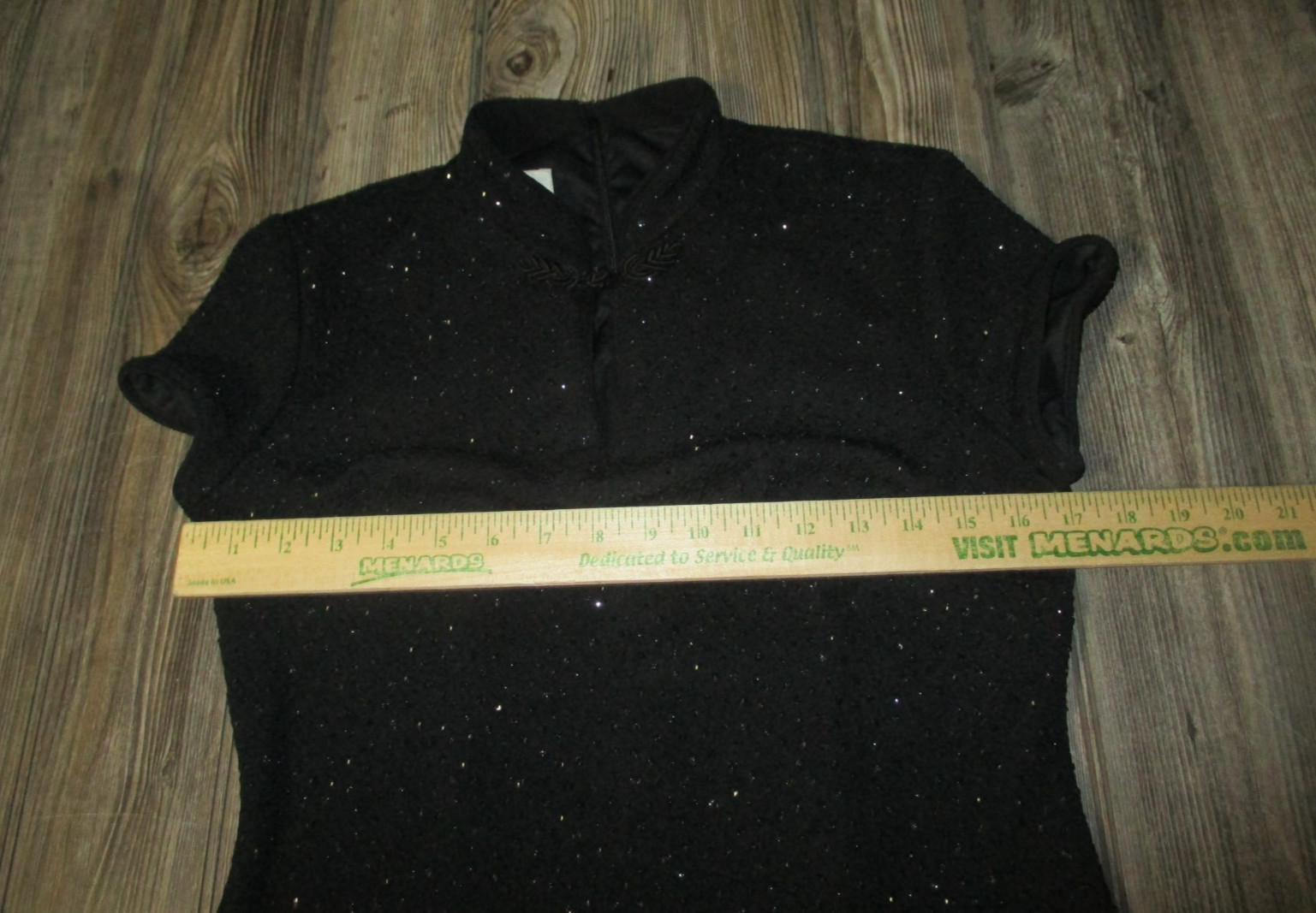 David Warren New York Mandarin Black Formal Dress Sz 8P 1990s Sparkly Holiday