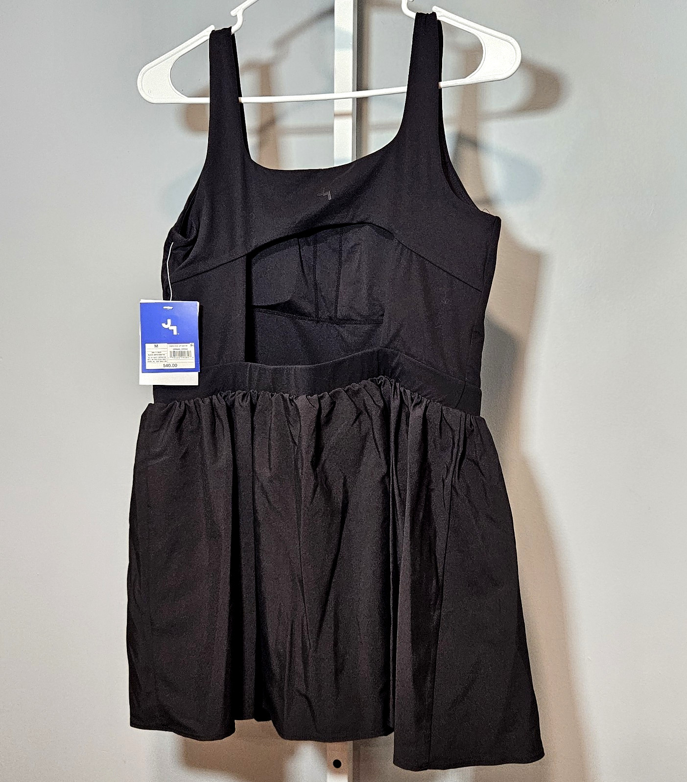 NWT JoyLab Size M Black 1-Piece Activewear Dress w/Built-in Shorts & Pockets