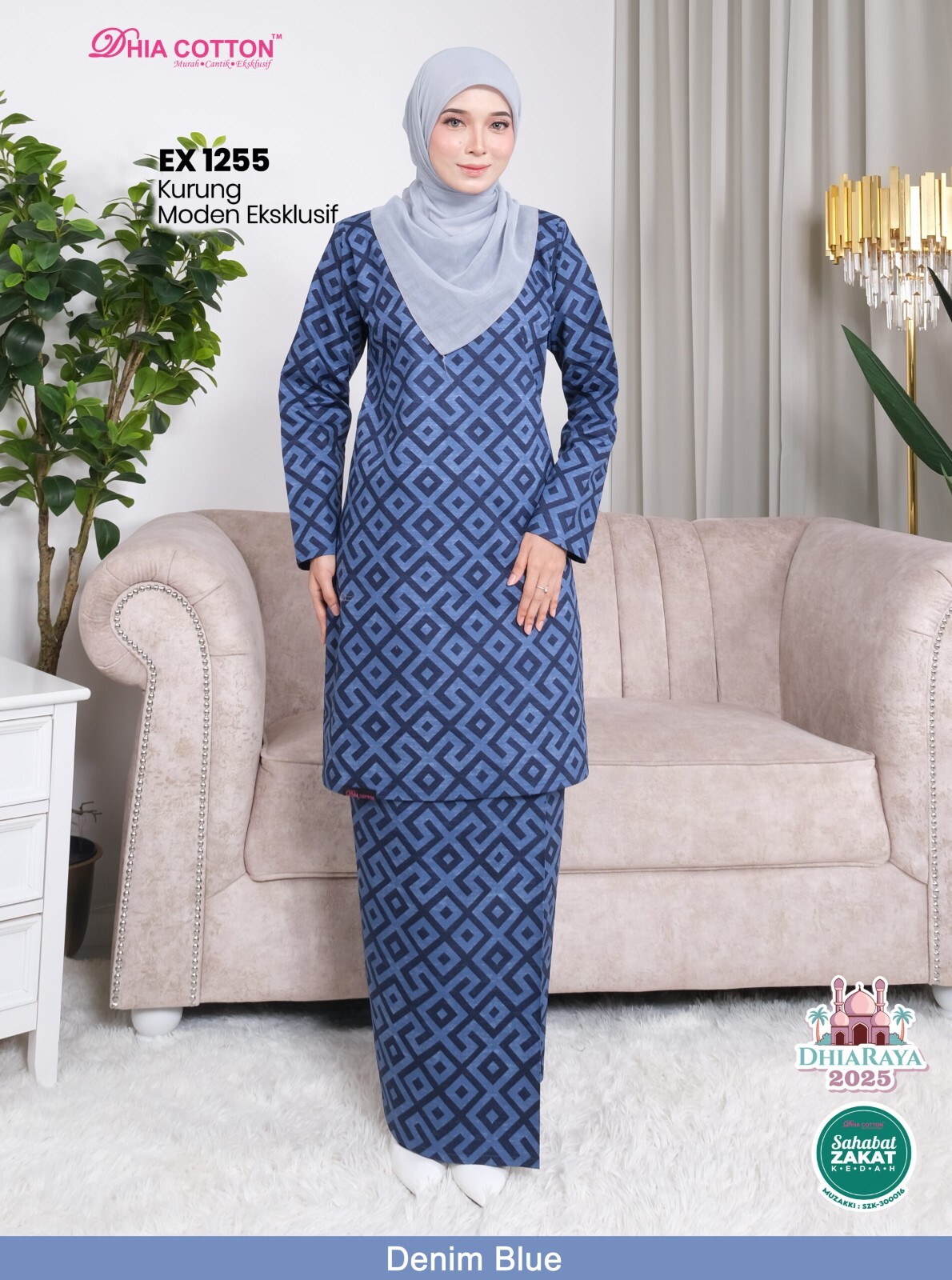 Baju Kurung Moden cotton S Labuh Longgar Kain Lipat ala Batik inc. shipping fee