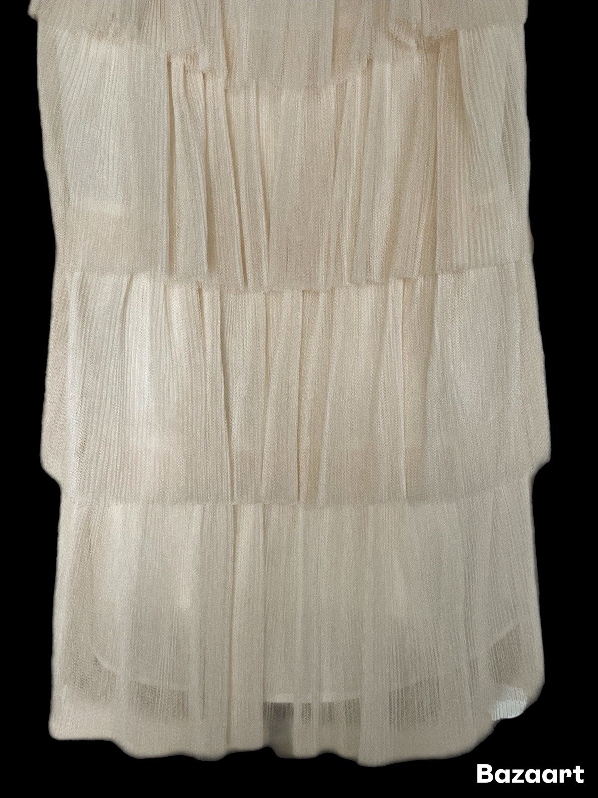 Idem Ditto Women’s Formal Sleeveless Ruffle Mini Dress Size Small Cream Chiffon