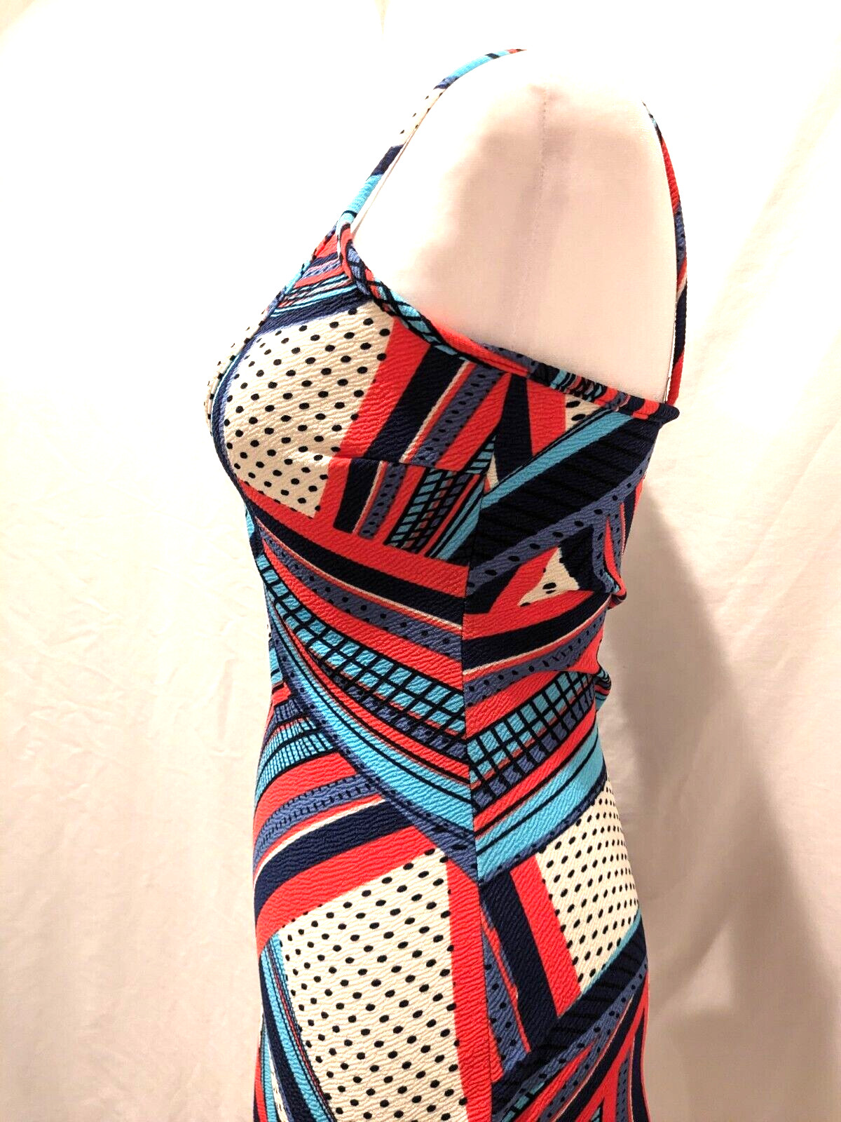 Boohoo Womens Cami/Sheath Shapely and Strapy Abstract Colorful Dress Sz: 4 Artsy