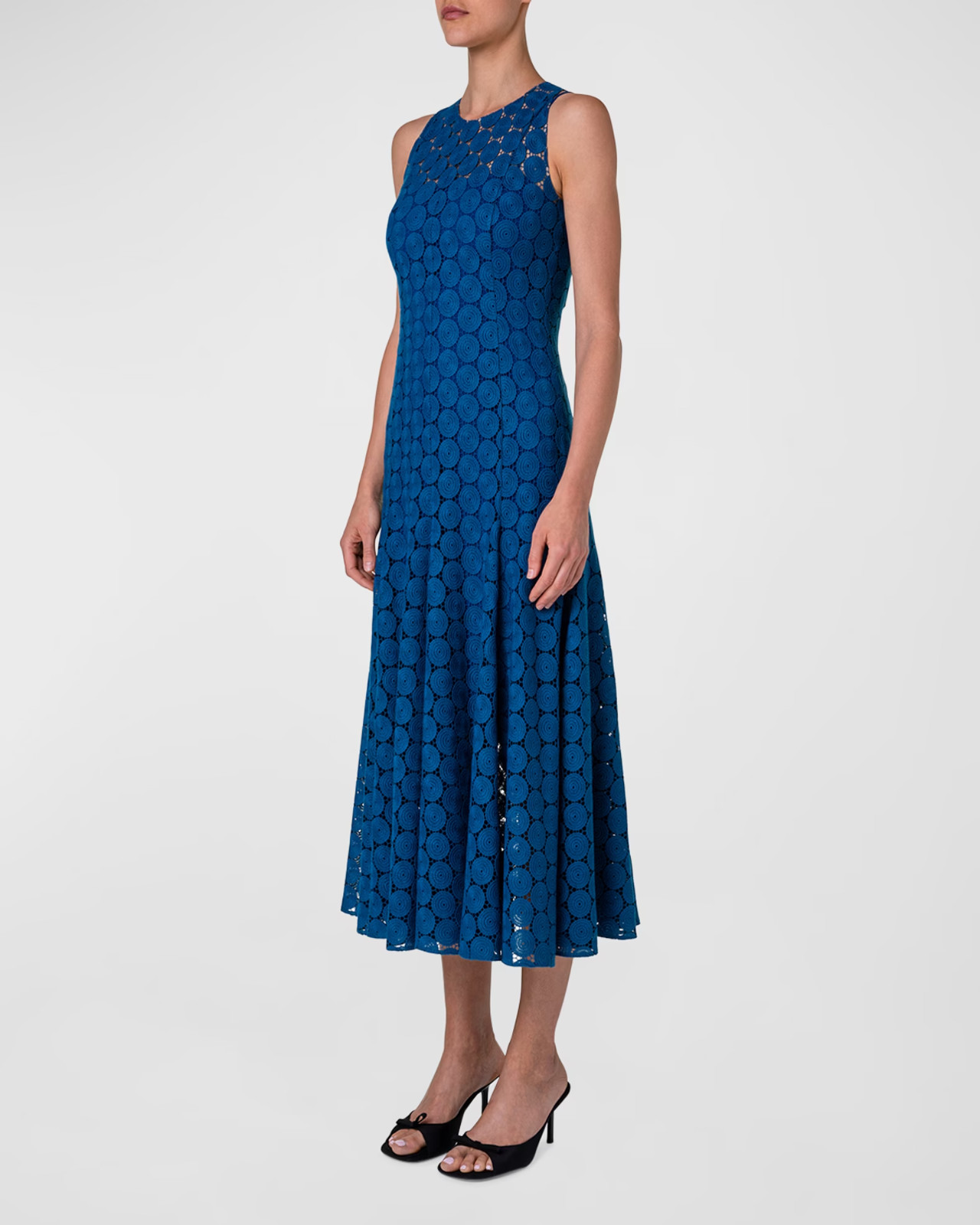 NEW/missing slip, Akris punto Dot Guipure Lace A-Line Midi Dress 4 #DD72