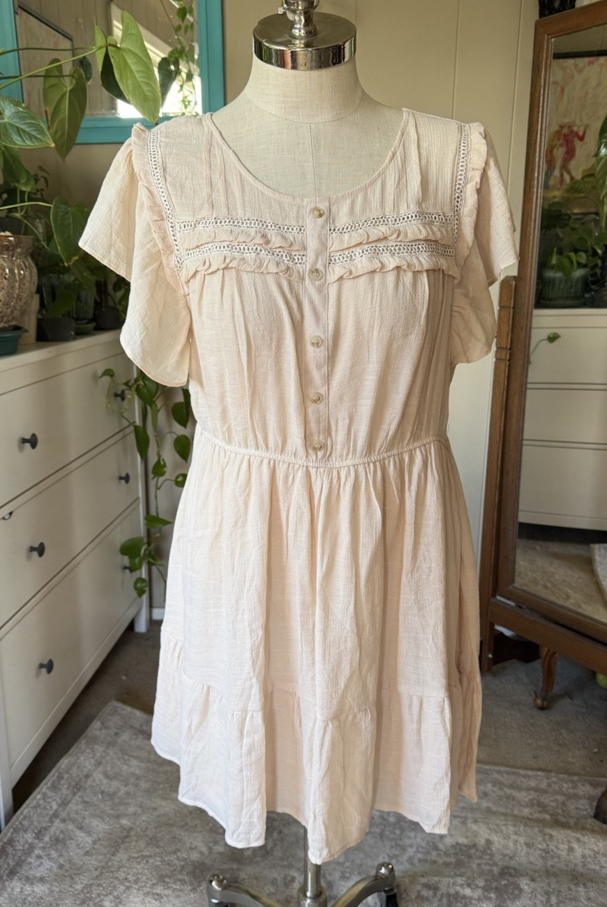 Perch by BLU PEPPER Elegant Cream colored Dress, size 1XL