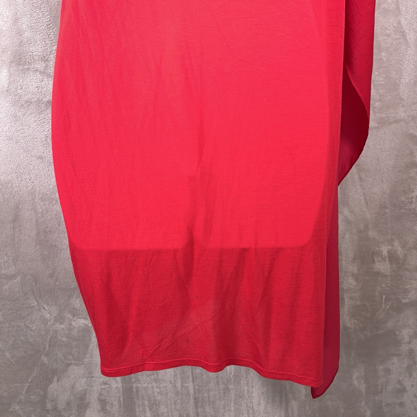 Helmut Lang Asymmetrical Shift Dress Womens Small Red Oversized Modal Knit