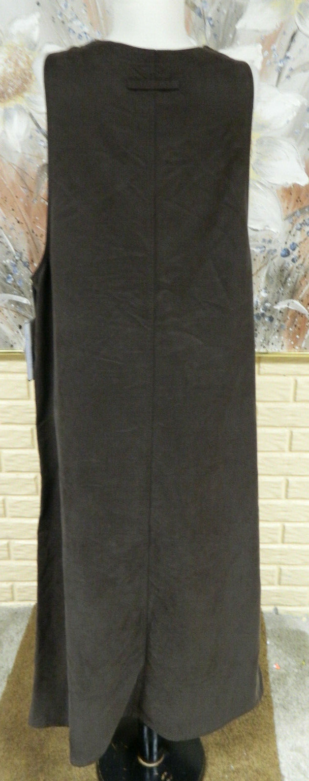 NWT ELEGANT HSZ STUDIO SZ LARGE / LYOCELL CHOCOLATE LIGHTLY RIBBED JUMPER DRESSS