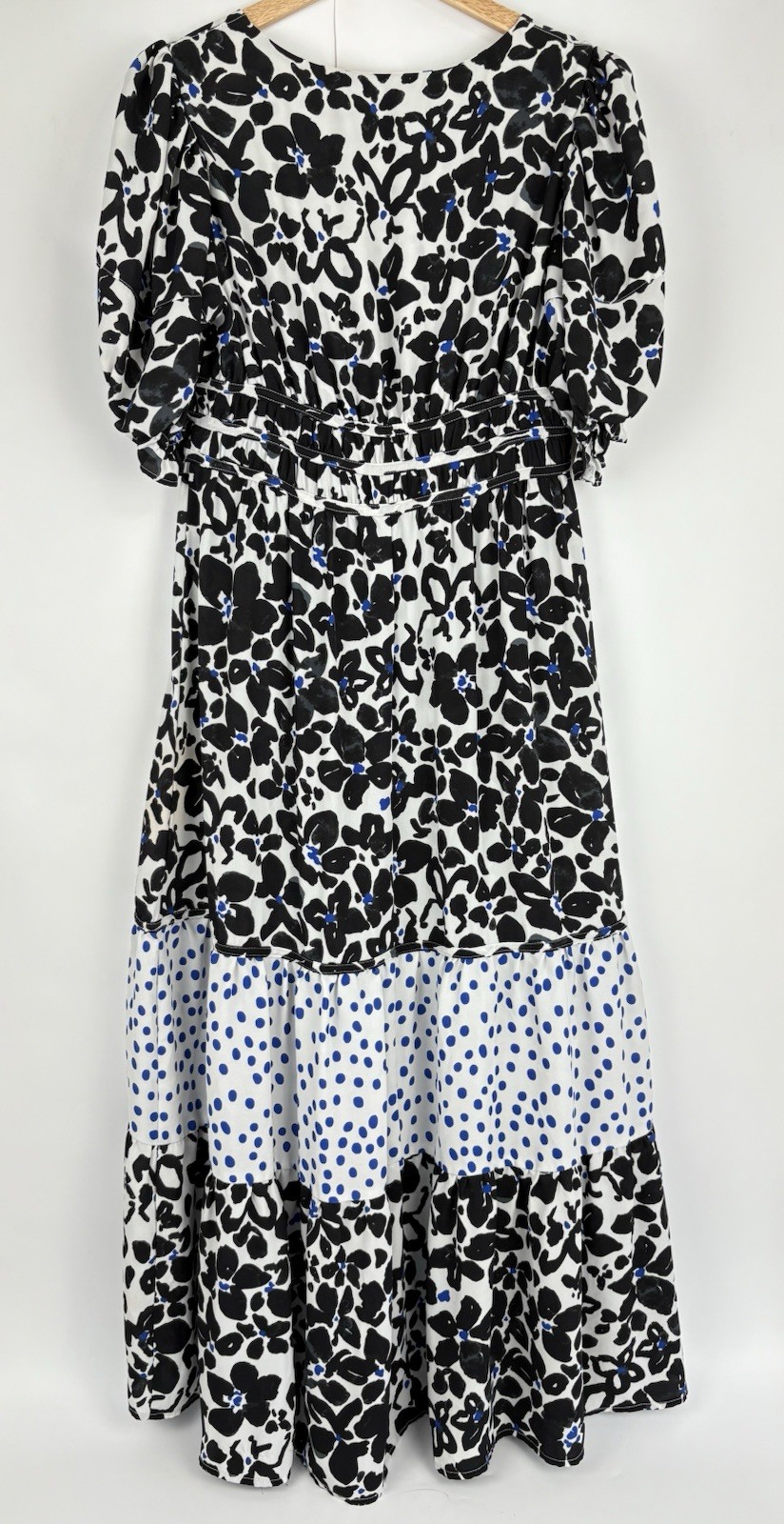 Love, Whit By Whitney Port Black & White Floral Puff Sleeve Dress