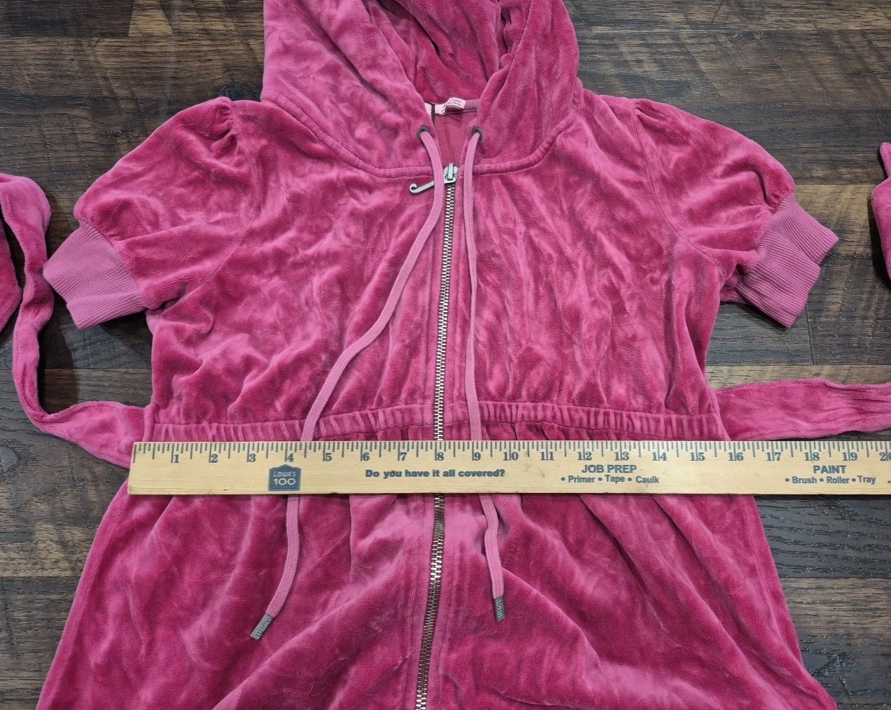 Juicy Couture Berry Vintage Velour Zip Hoodie Dress Y2K Size L USA Made