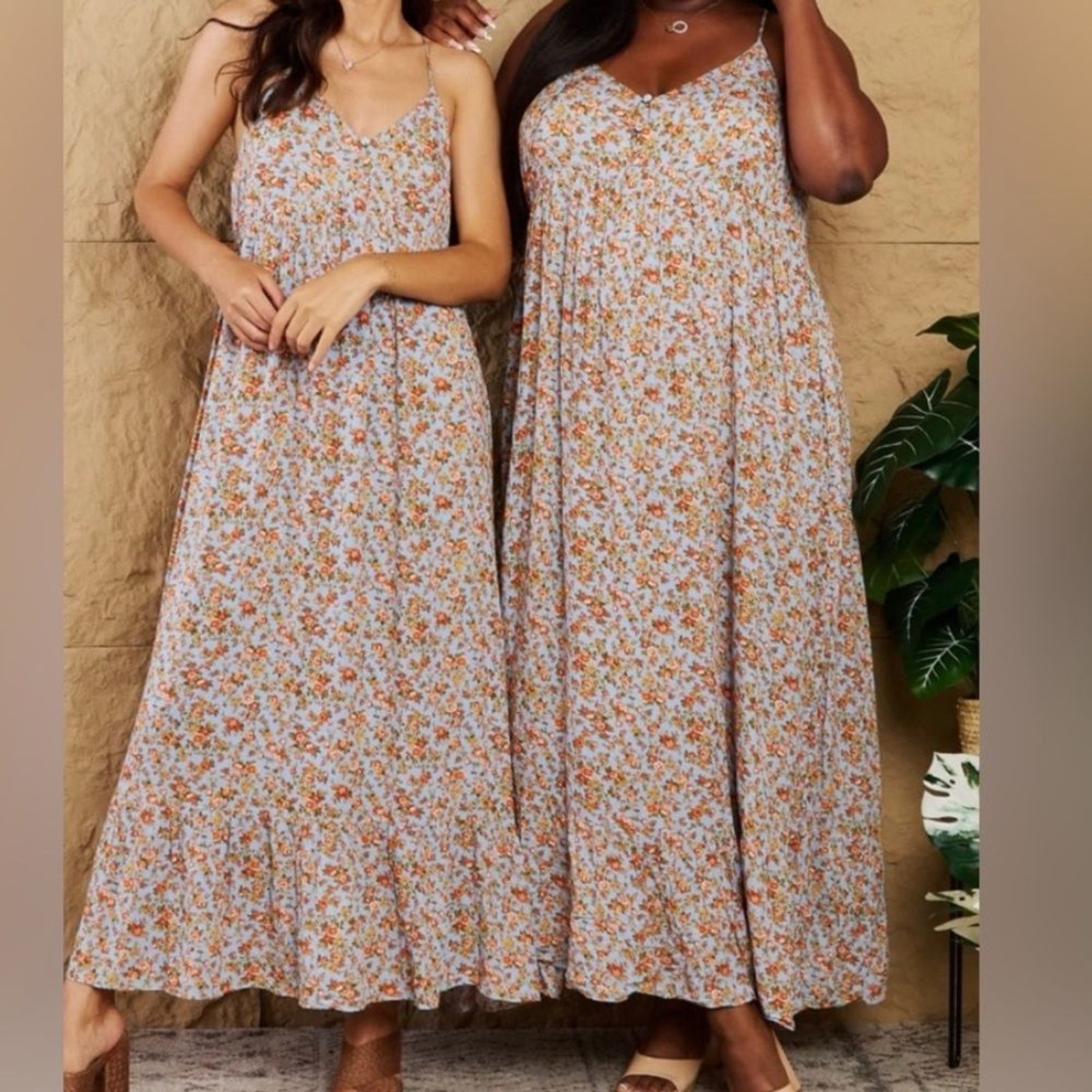 HEYSON Take Your Chances Full Size Floral Halter Neck Maxi Dress Size 1XL
