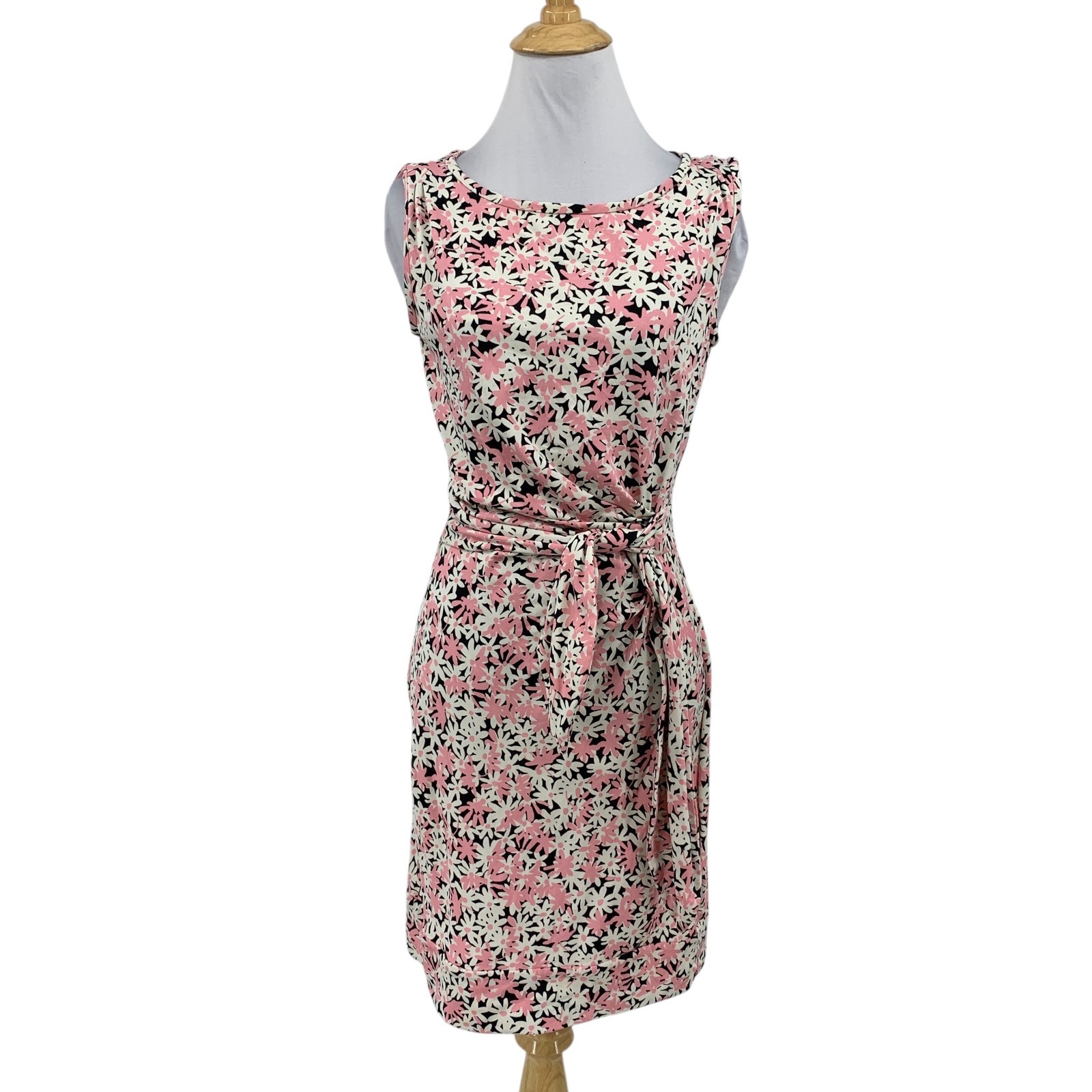Diane Von Furstenberg Dress Women 4 Multi Silk Blend Floral Waist Tie Bateau