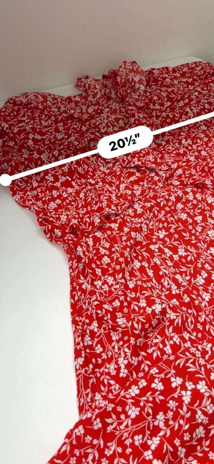 A New Day red garden floral maxi summer sun dress sz XXL – ruffle slit zipper