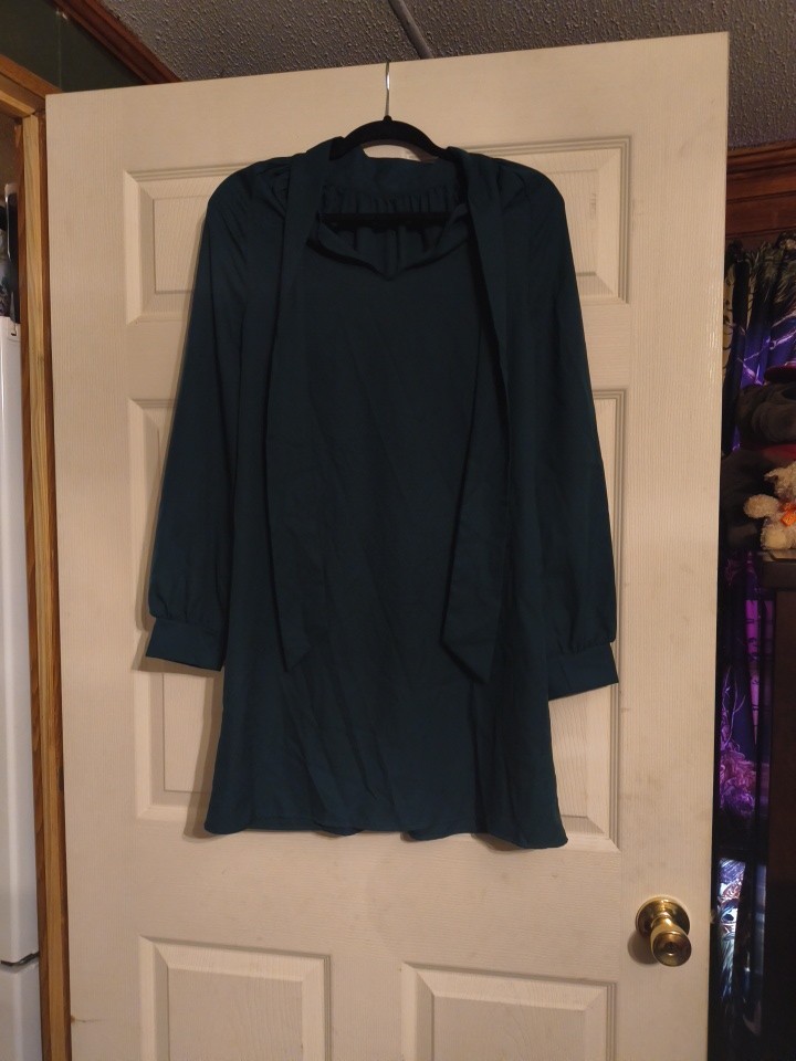 2 Hearts Dress/Top Hunter Green Tie Collar No Size Listed Please See Measurement