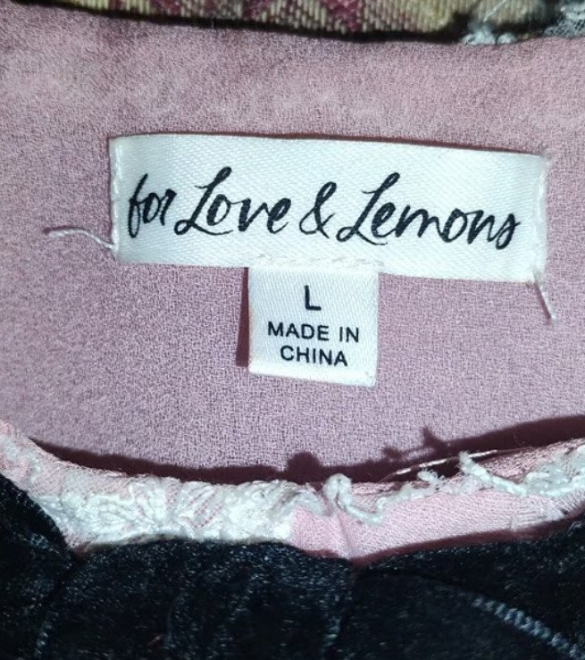For Love And Lemons “Rose” Velvet Mini Dress