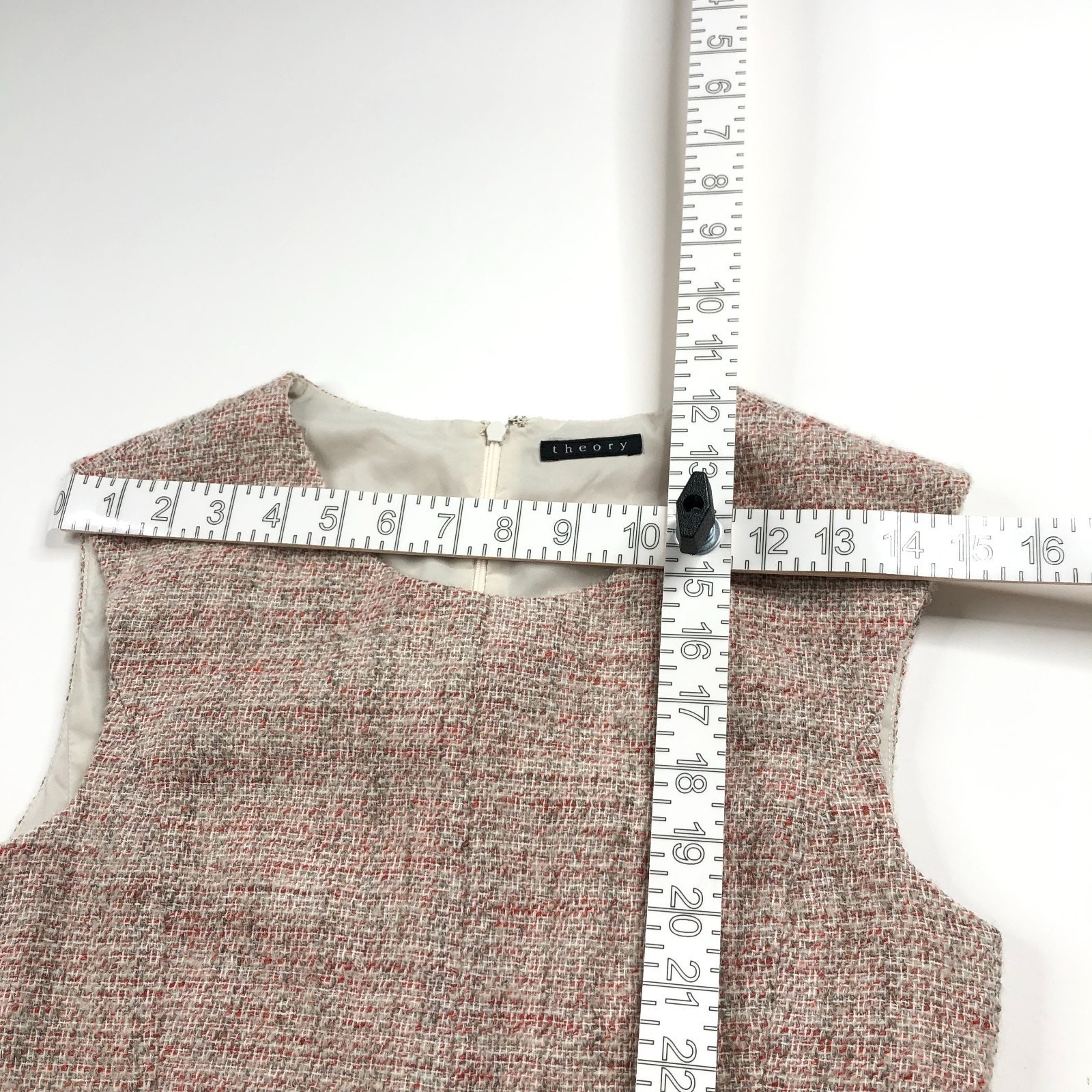Theory Unknown Size (4-6?) Material Tweed Women’s Mini Dress Beige Pink Red