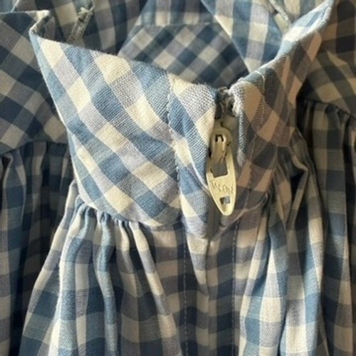 Blue White Gingham Pinafore Apron Tote Bag Set Womens XS Cottagecore Farmhouse