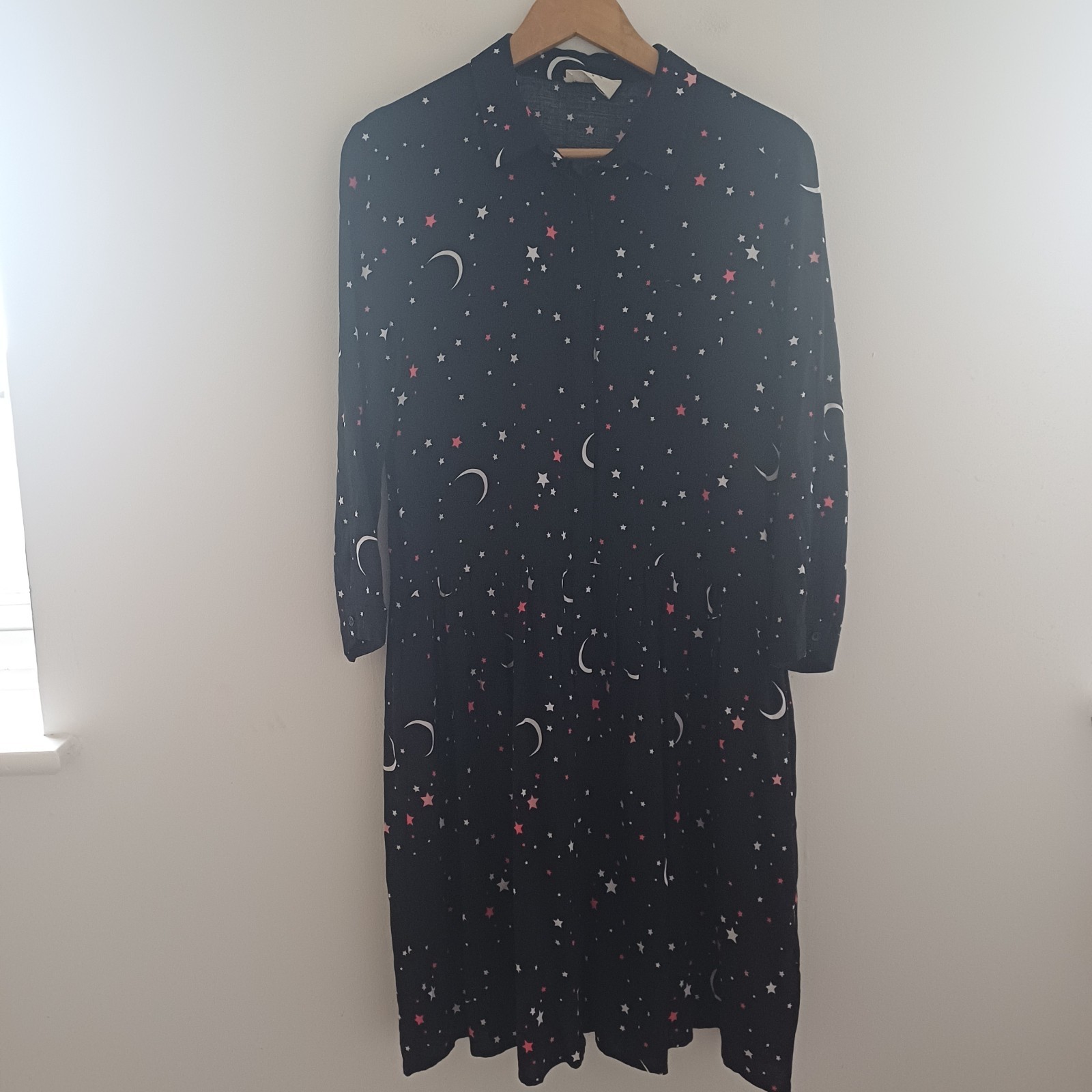 Hush Dress Size 10 black stars moons christmas knee length long sleeve