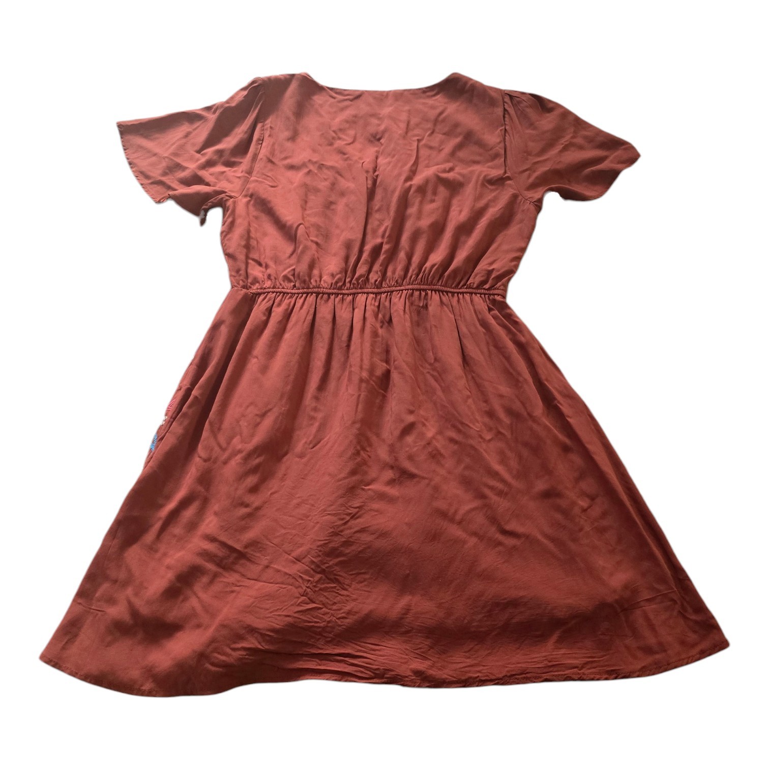 Savanna Jane Womens Rust Aztec Print Embroidered Western Dress Size L