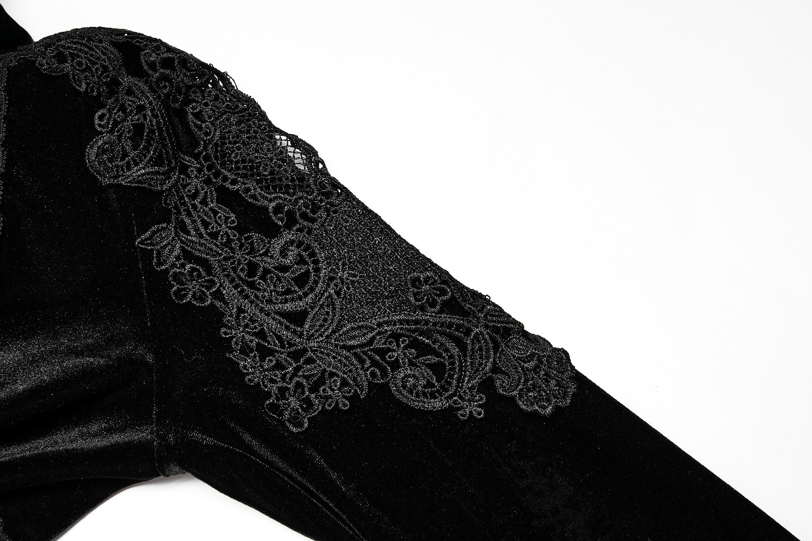 Punk Rave Black Velvet High Neck Corporate Goth Sheath Pencil Midi Dress