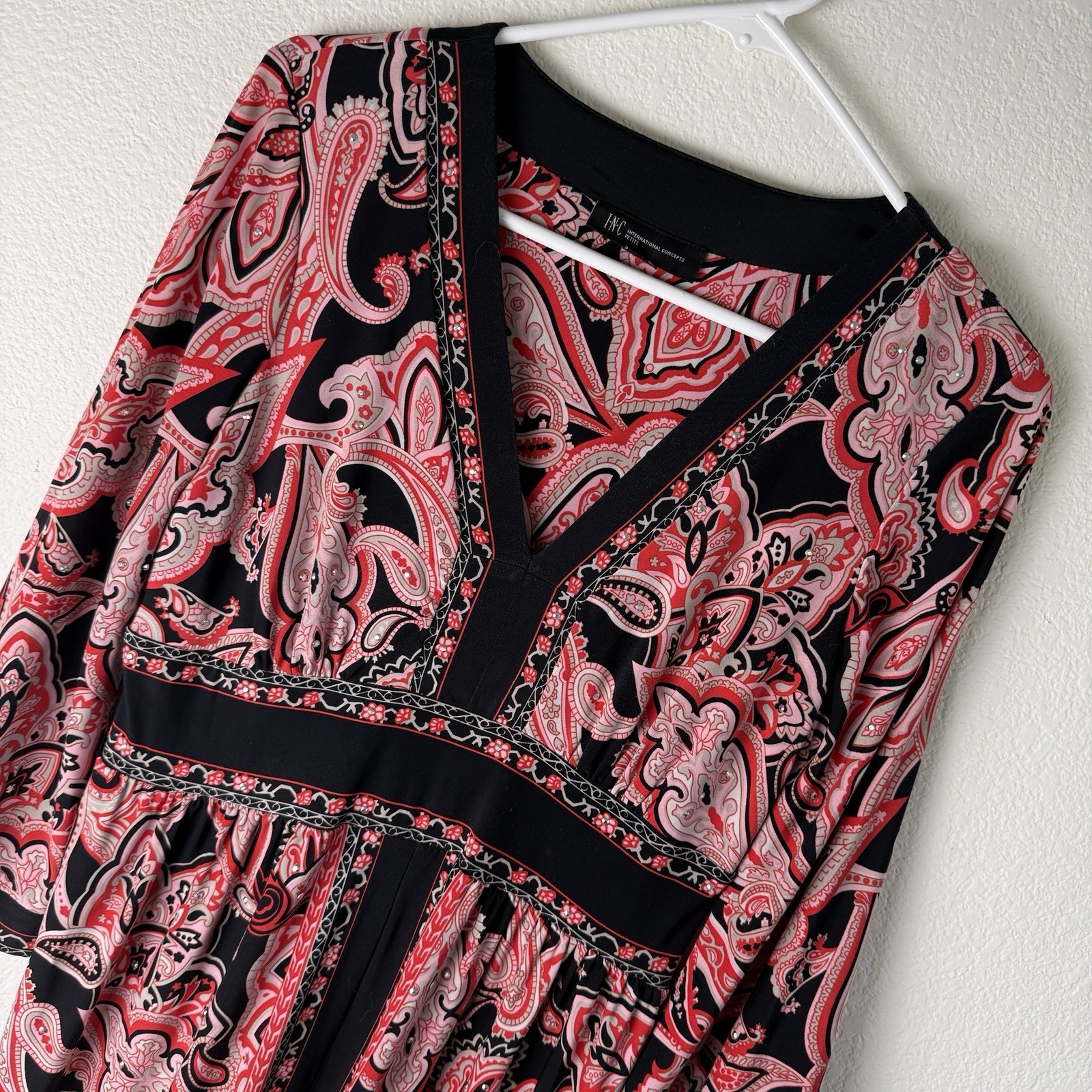 INC International Concepts 3/4 Sleeve Pink Dress Tunic Medium