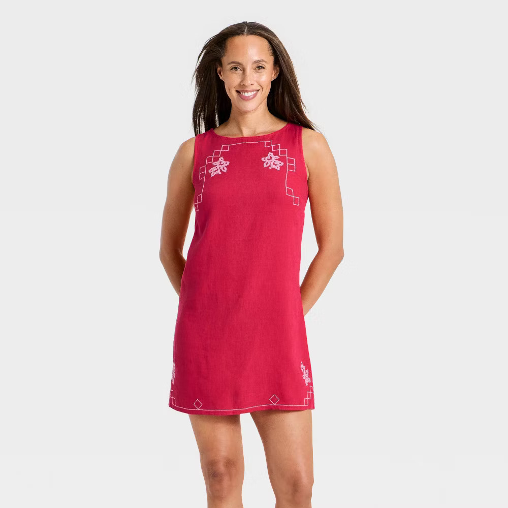 Women Woven Mini Sundress – Universal Thread Pink M
