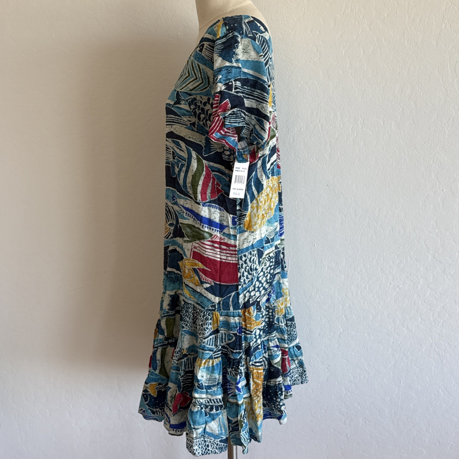 NWT $156 Jams World Jackie Dress Rainbow Runner Beach XL Fish Waves Honolulu