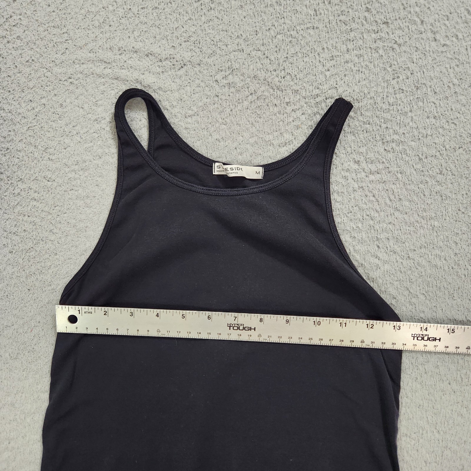 Stateside Dress Womens Medium Black Tank Midi Stretch Minimalist US Made