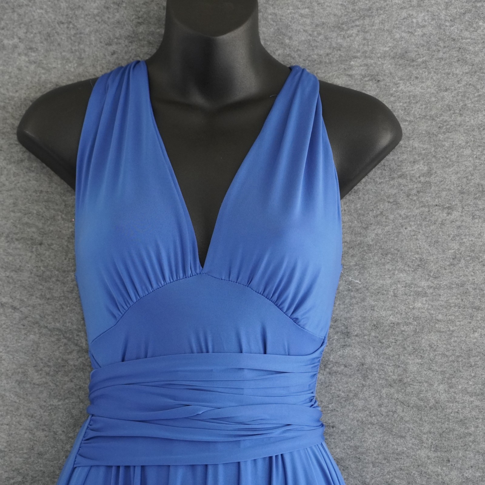 Georgiou Studio Vintage Y2K Infinity Dress Multiway Convertible Blue High Low SM