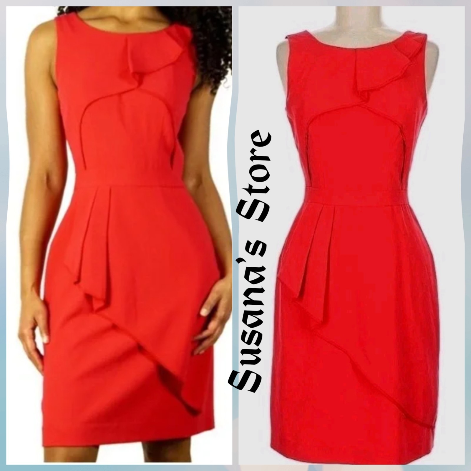 NWT BCBG MAXAZRIA SIZE 8 Siri Ruffled Overlay Sheath Dress