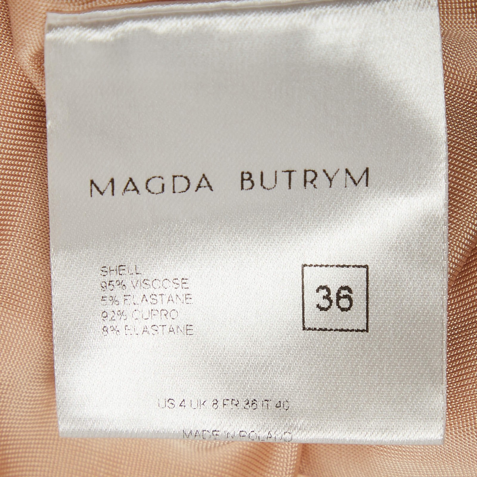 Magda Butrym BeigeBrown Jersey Ruched Plunge Neck Midi Dress S