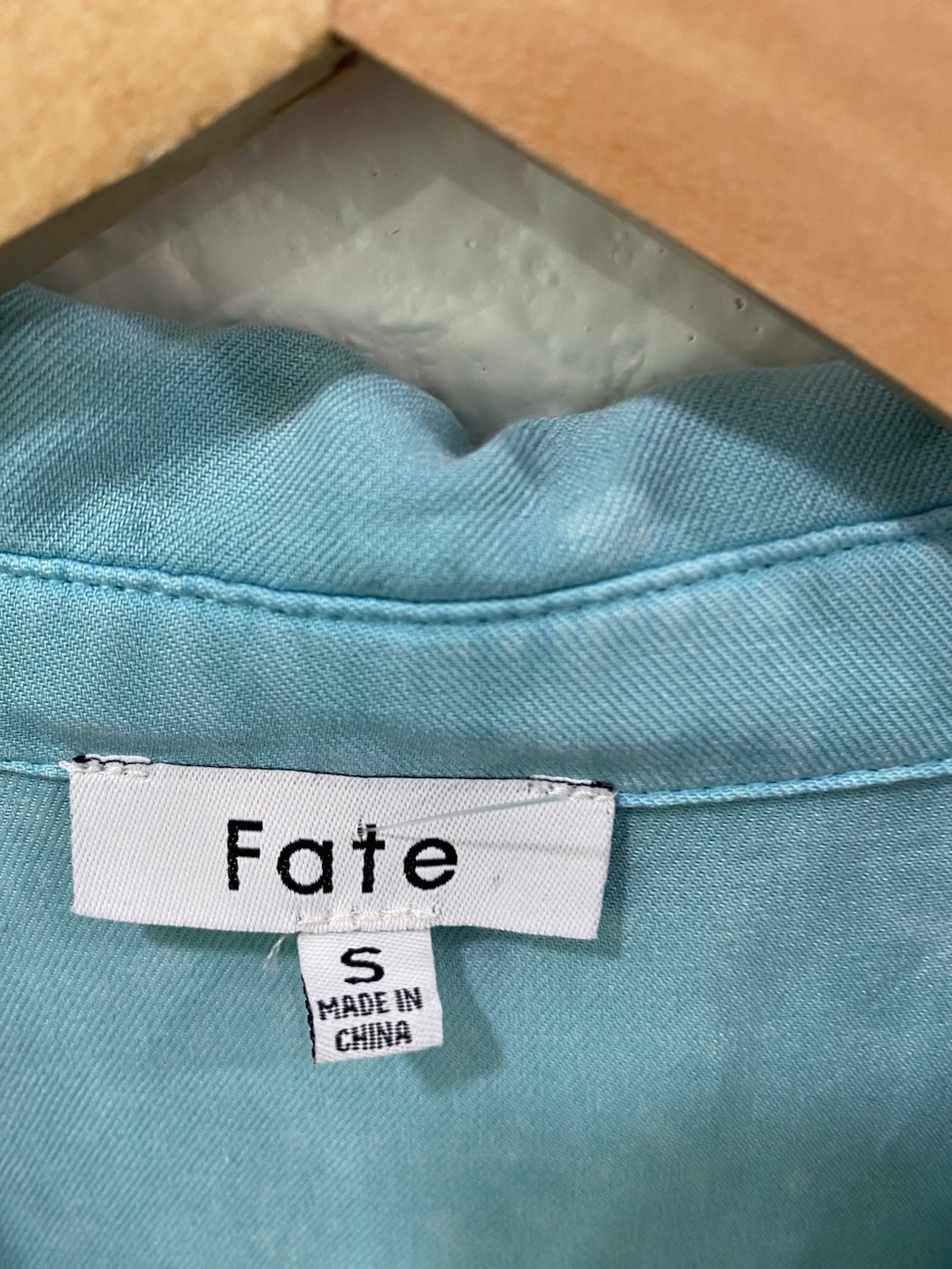 Fate Washed Front Two Pocket Shirt Dress Turquoise Women’s Size Small NWT Summer