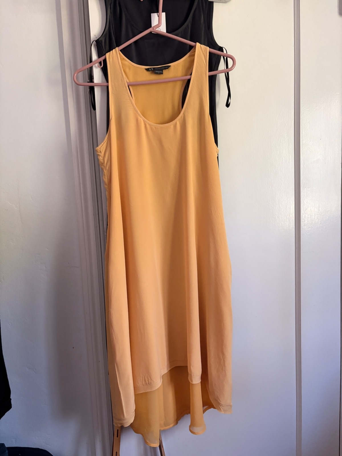A/X Armani Exchange yellow !00% Silk lined Dress Retail $229 Size 10