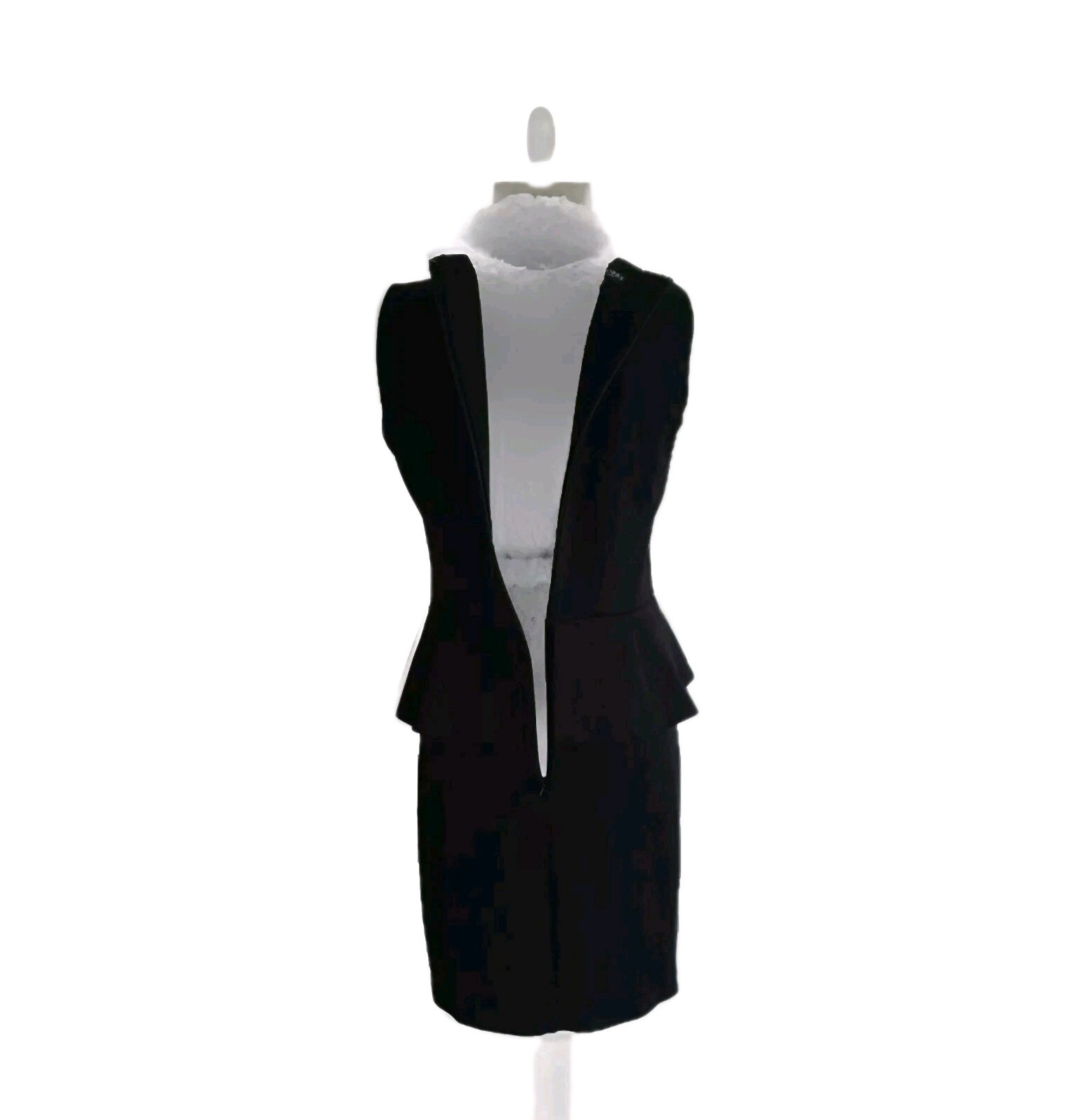 Hobbs London Peplum Sheath Dress UK 10 Ponte Knit Black Classic Sleeveless Women