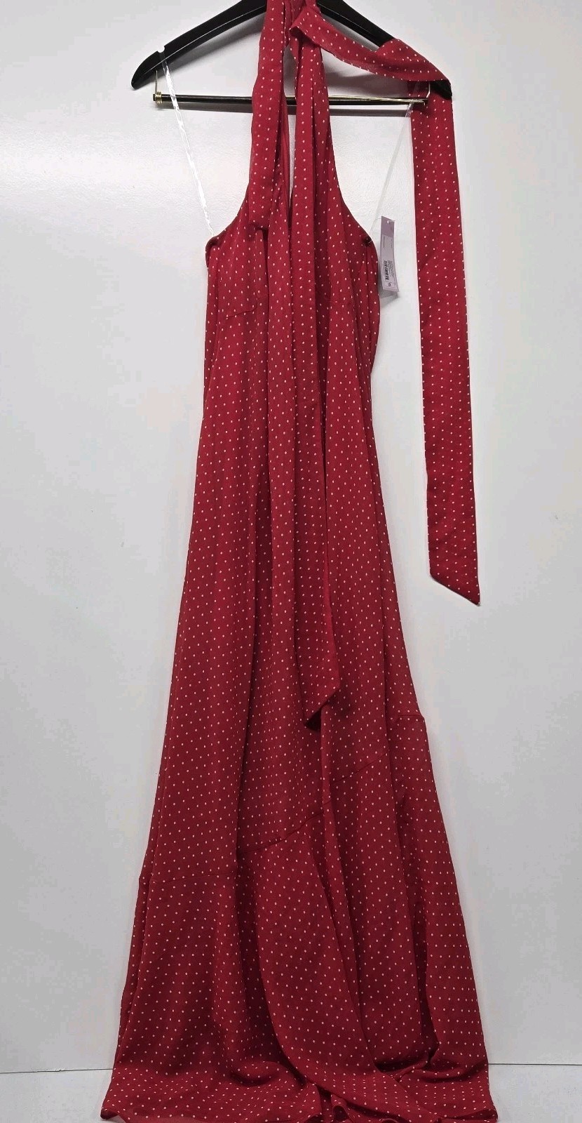 Women Halter Scarf Maxi Dress – Wild Fable 2XL Red Polka Dot