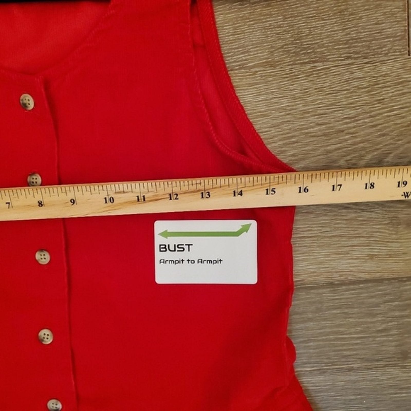 Willowbend Size 6 Cotton Blend Vintage Sleeveless Corduroy Red Button down dress