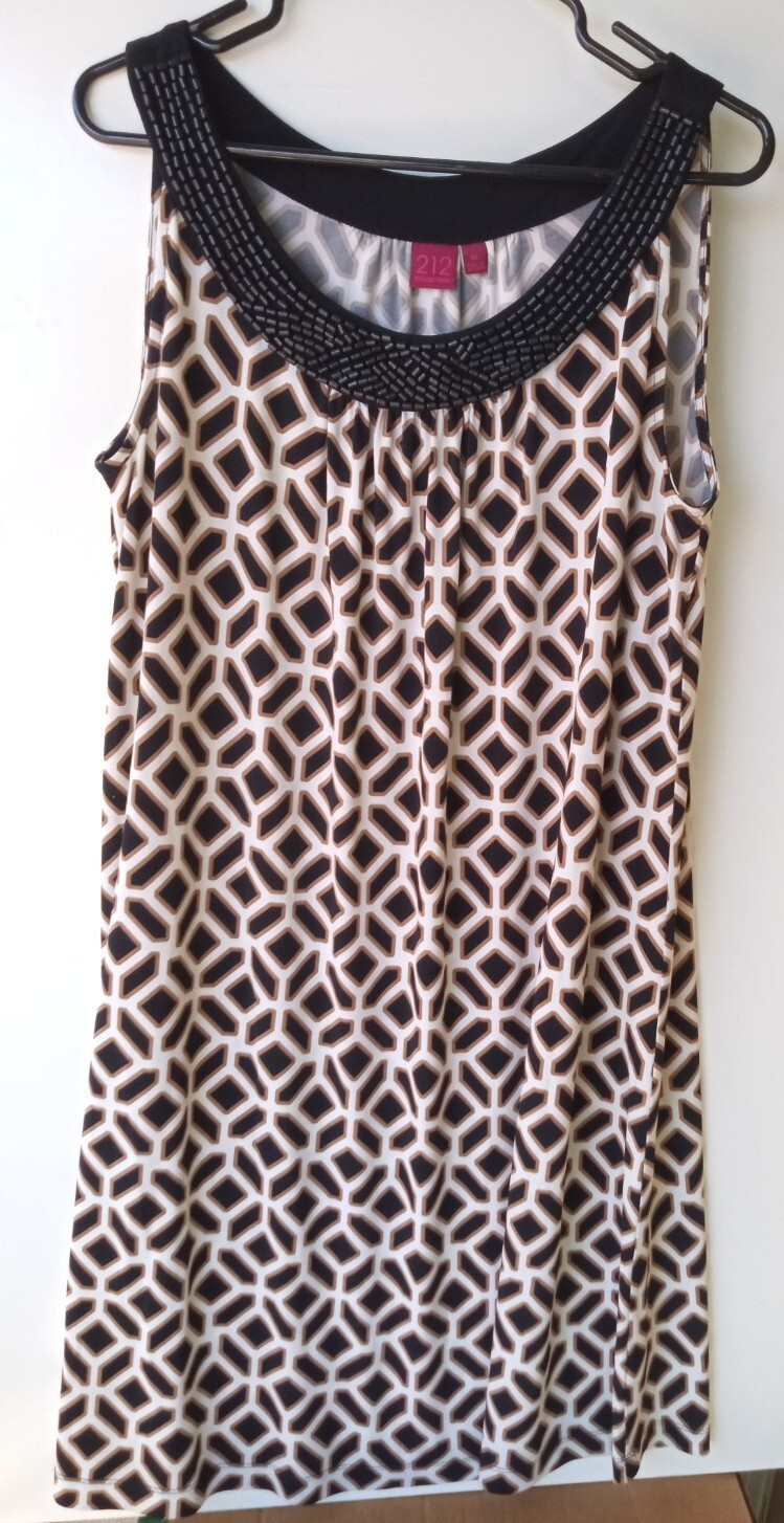 212 Collection Brown Black White Women’s Sleeveless Dress XL