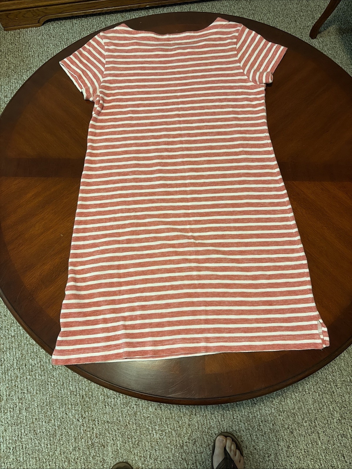 Vineyard Vines Striped Casual Dress Women’s Size M Coral Pink And White