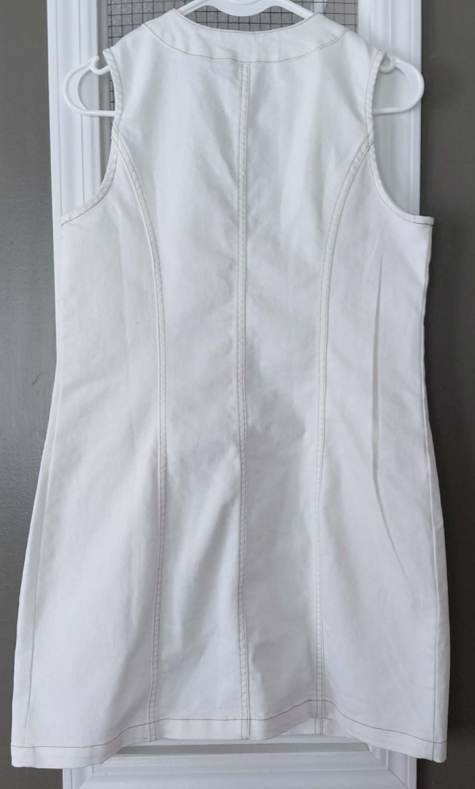 Frye Denim Mini Dress Womens Small Bone Sleeveless V Neck Western Cowgirl Boho