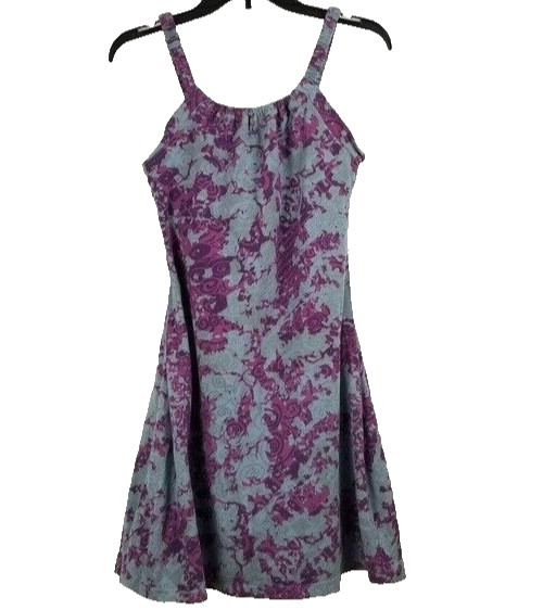 Vintage Ojai Womens Active Dress Small Purple Blue Tie Dye Sleeveless Hippie