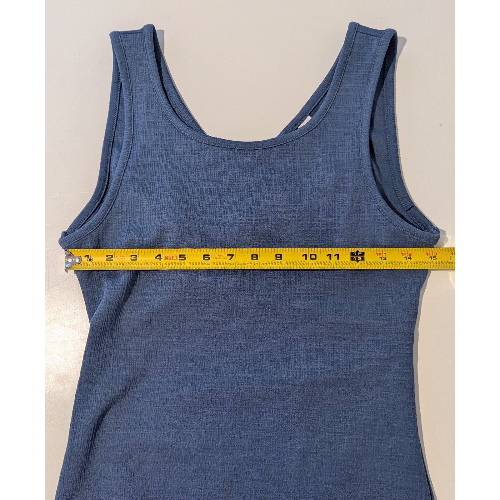 Roxy Blue Textured Knit Crossover Back Cutout Mini Tank Dress Womens Large