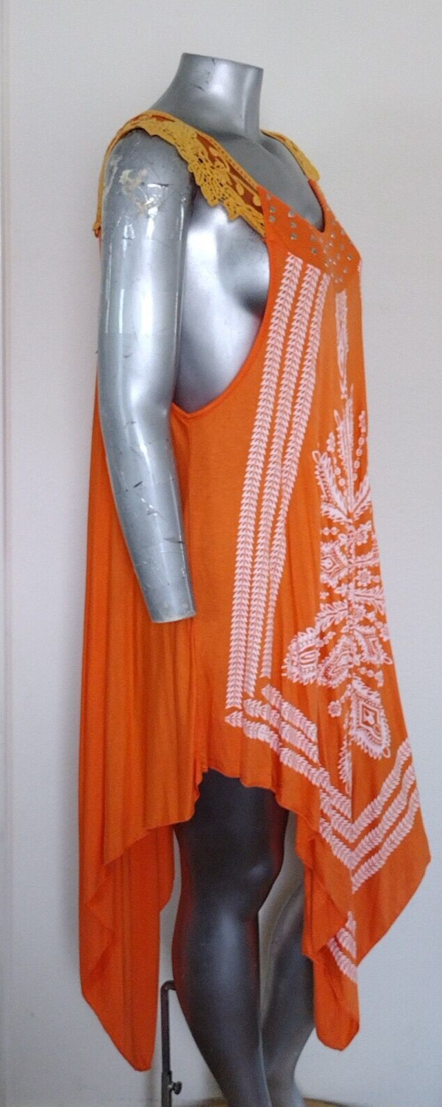 NWT Step in Style Asymmetrical Mandala Dress Size XXL Studded crochet Sleeveless