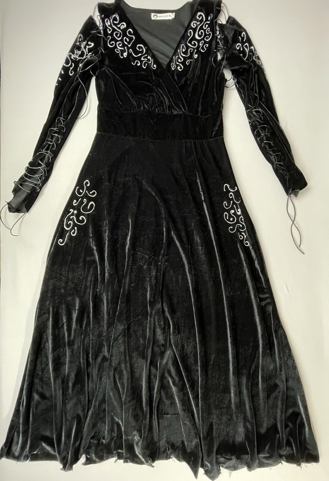 Velvet Dress Women’s Med Black Silver Altered Cosplay/Costume Fairy Victorian